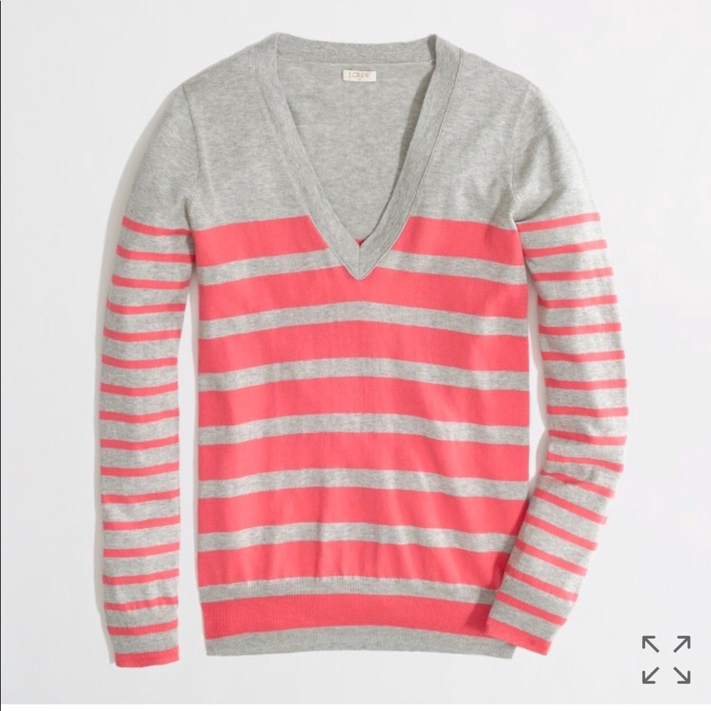 Jcrew factory double strip Vneck